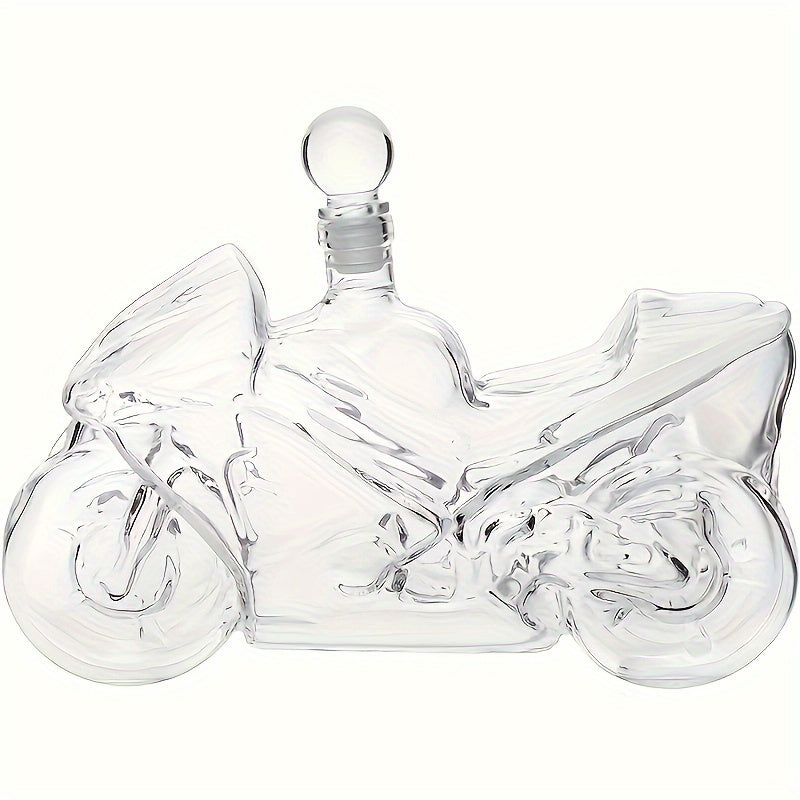 Motorcycle Shaped Whiskey Decanter, Handcrafted Borosilicate Glass, Unique Motorbike Wine Bottle, Ideal for Scotch Bourbon Spirits, Creative Styling & Brewing, Perfect Gift for Men, Dad, Friends