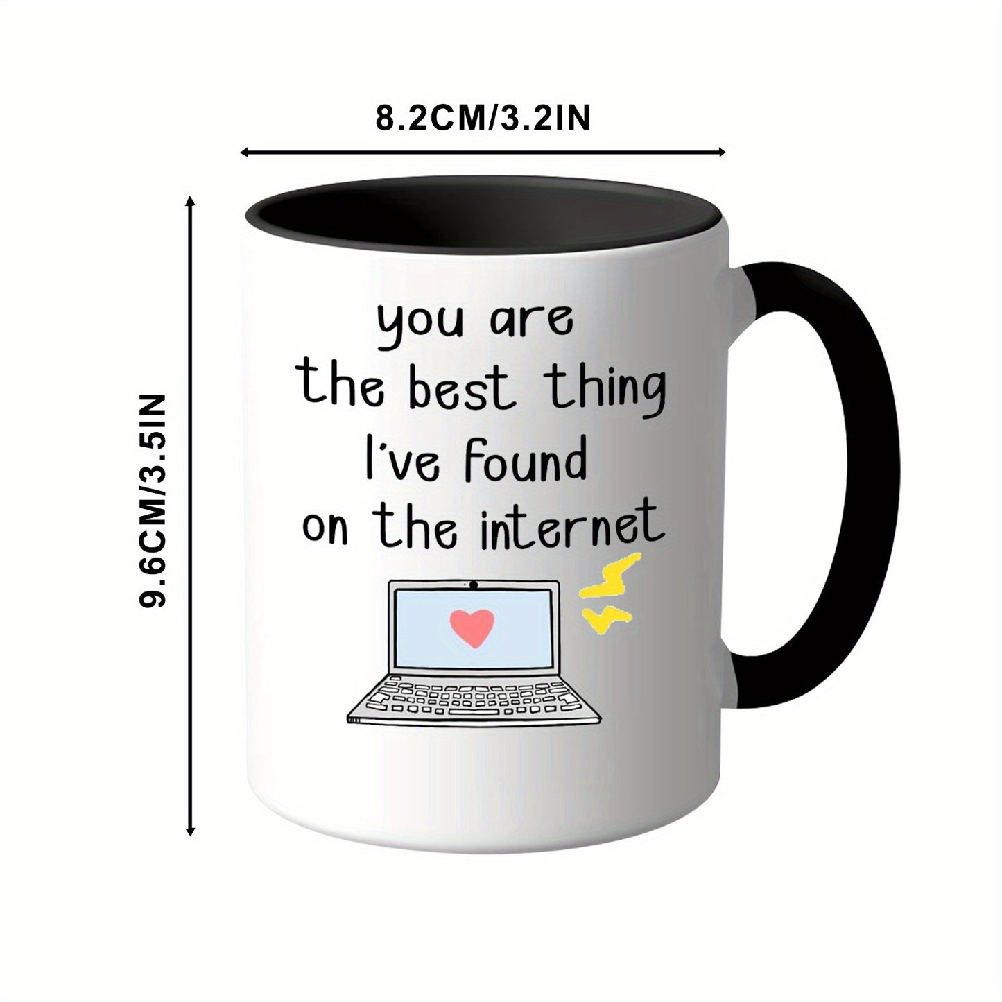 1pc, Funny Design Ceramic Coffee Mug Cup, Gift For Boyfriends, Girlfriends, Husband, Wife, Best Lovers, Family Member, Great For Gifts/Home/Café Use