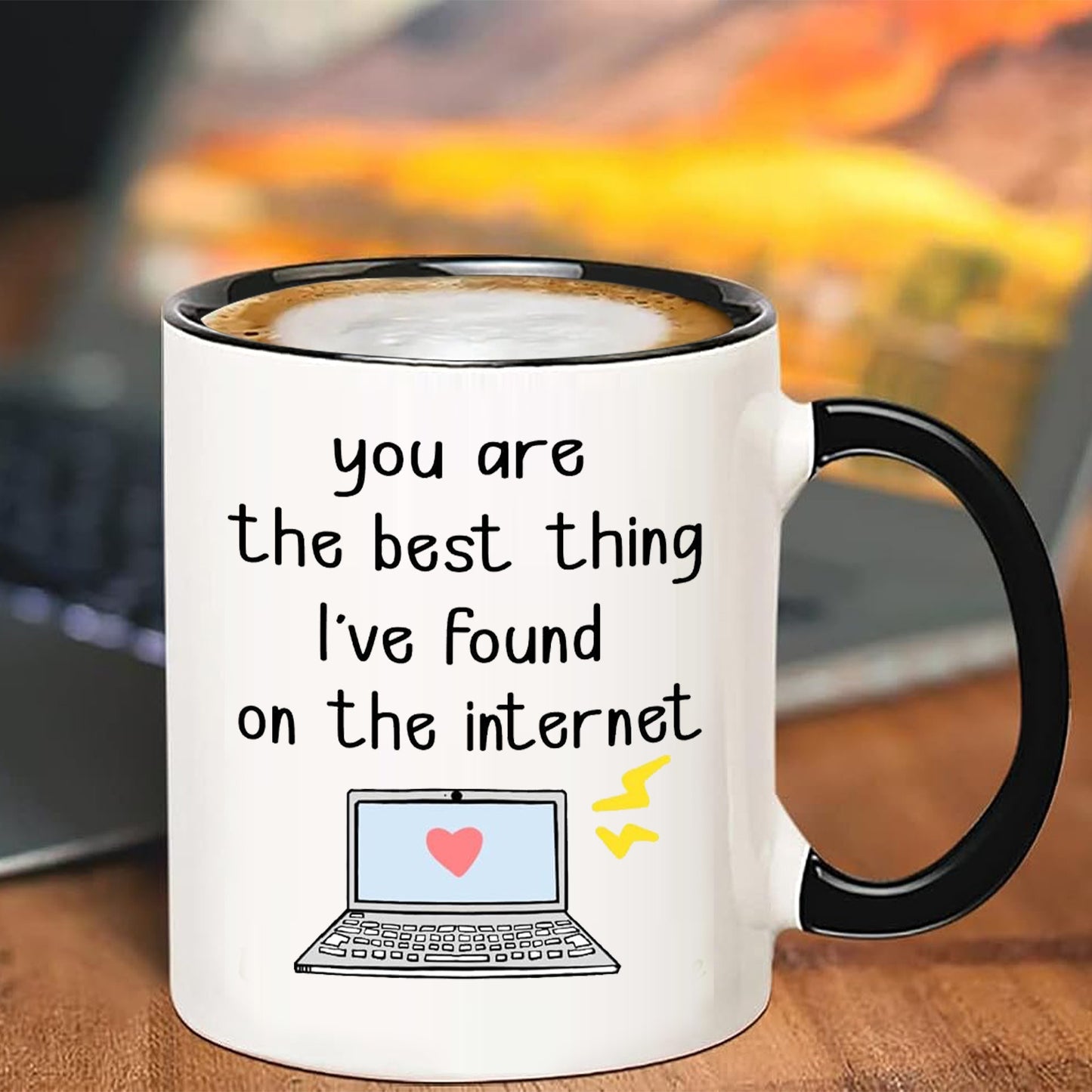 1pc, Funny Design Ceramic Coffee Mug Cup, Gift For Boyfriends, Girlfriends, Husband, Wife, Best Lovers, Family Member, Great For Gifts/Home/Café Use