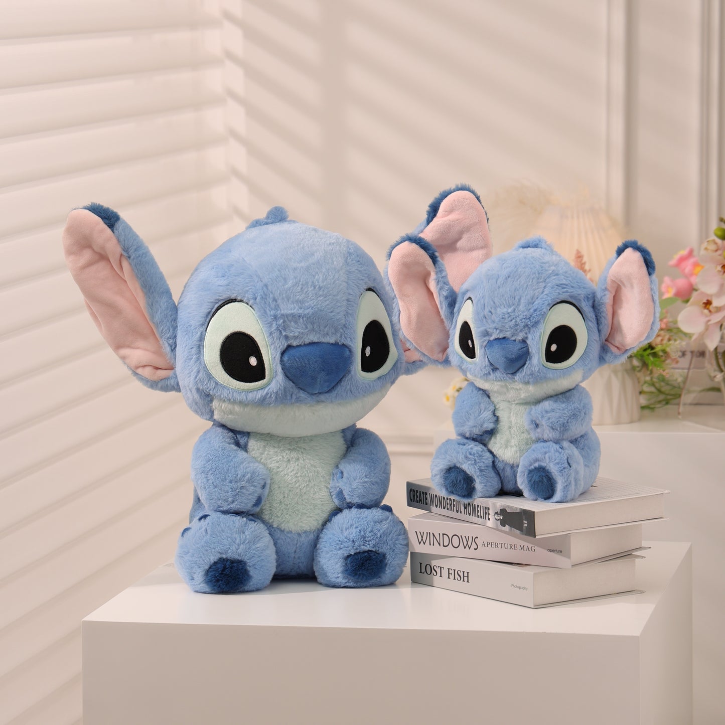 MINISO Stitch Plush Toy - Soft Polyester Blend, Knit Fabric, Cute Holiday Gift Idea, Multiple Sizes Available!