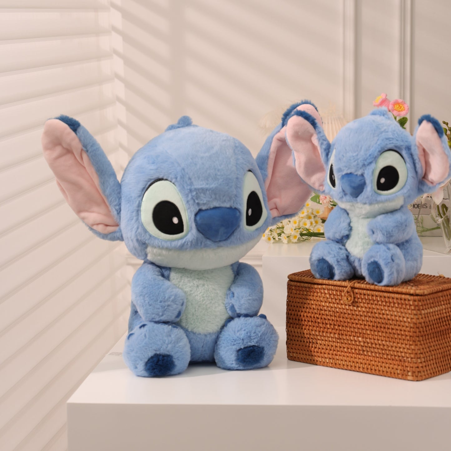 MINISO Stitch Plush Toy - Soft Polyester Blend, Knit Fabric, Cute Holiday Gift Idea, Multiple Sizes Available!