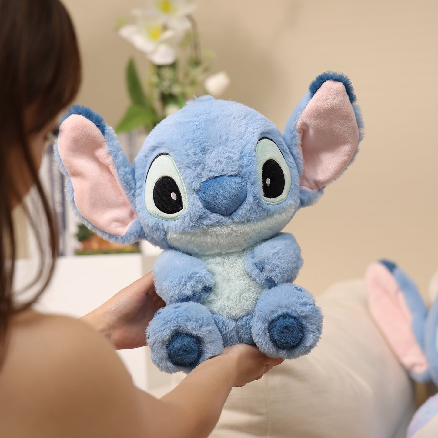 MINISO Stitch Plush Toy - Soft Polyester Blend, Knit Fabric, Cute Holiday Gift Idea, Multiple Sizes Available!