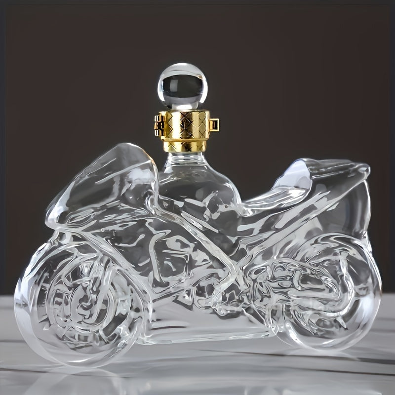 Motorcycle Shaped Whiskey Decanter, Handcrafted Borosilicate Glass, Unique Motorbike Wine Bottle, Ideal for Scotch Bourbon Spirits, Creative Styling & Brewing, Perfect Gift for Men, Dad, Friends