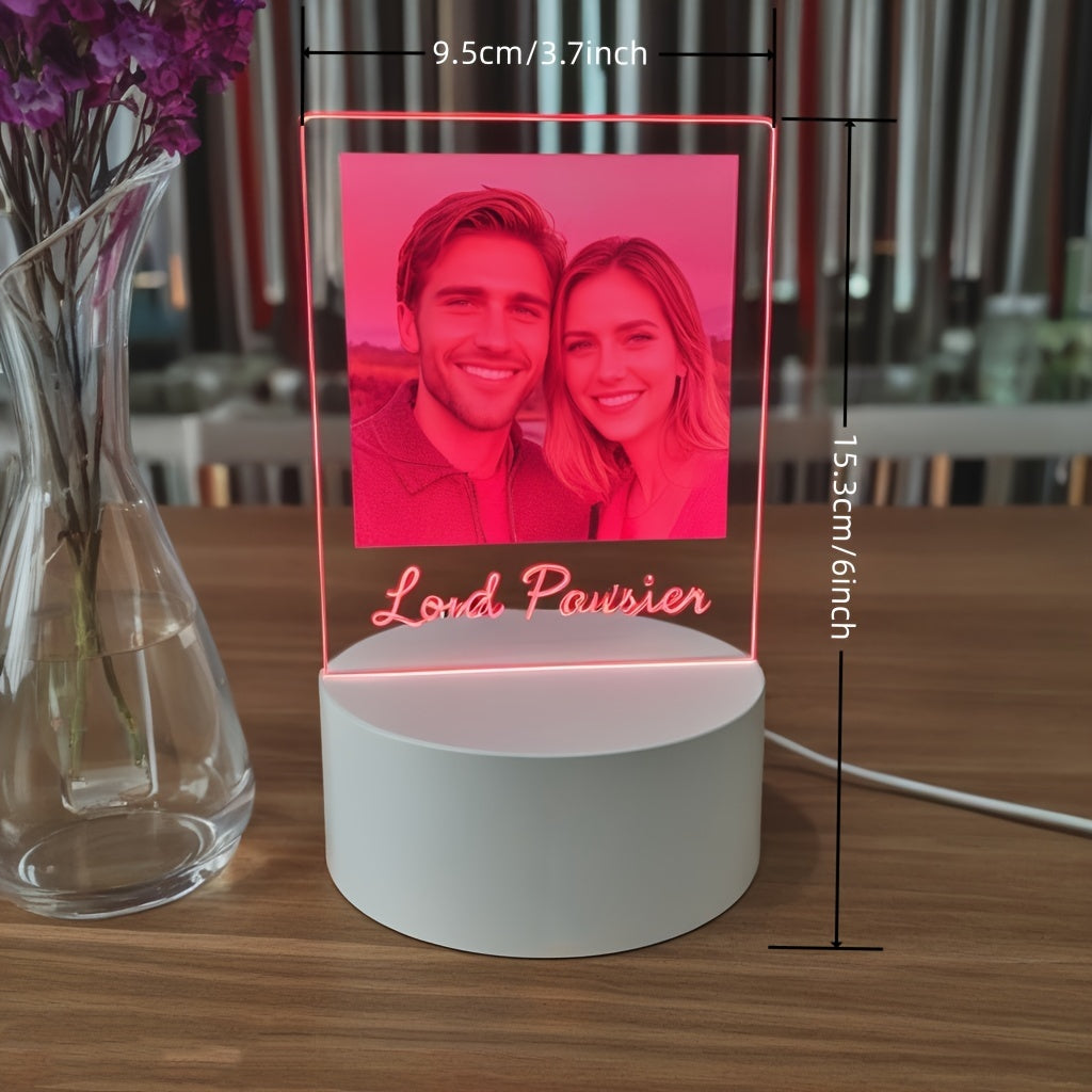 Picture Customization - Personalized Gift, Customize Table Lamp with Picture, Atmosphere Light, Personalized Night Light, Give it to Girlfriend, Women's Gift