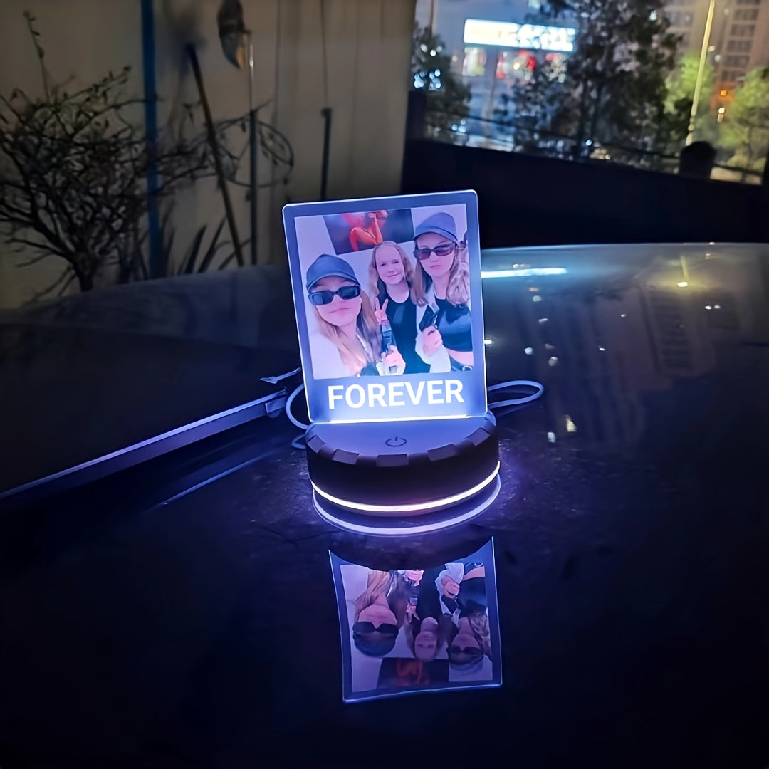 Custom 3D Photo LED Night Light - Personalized Acrylic Lamp with Multiple Color Options, Engraved Image - Ideal Gift for Valentine'S Day, Christmas, Mother'S Day, Father'S Day - USB Powered, No Battery Needed, Romantic Gift |