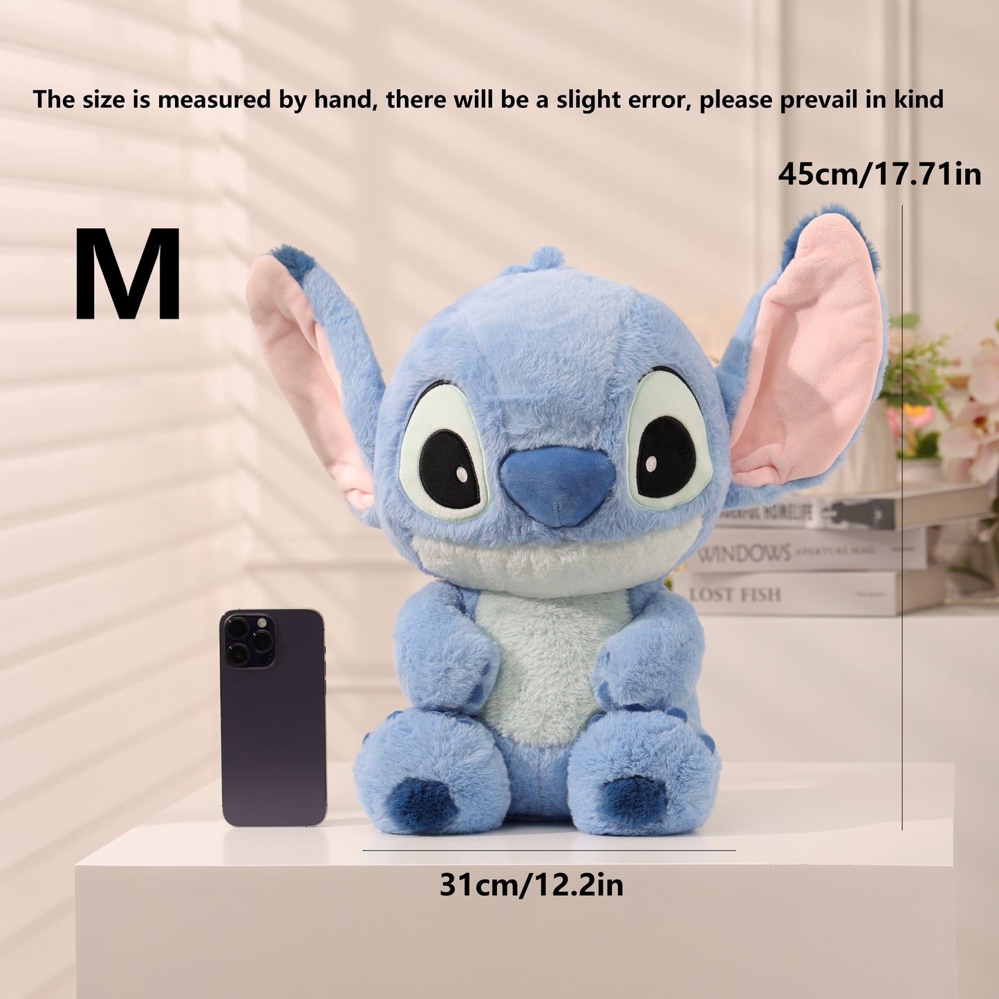 MINISO Stitch Plush Toy - Soft Polyester Blend, Knit Fabric, Cute Holiday Gift Idea, Multiple Sizes Available!