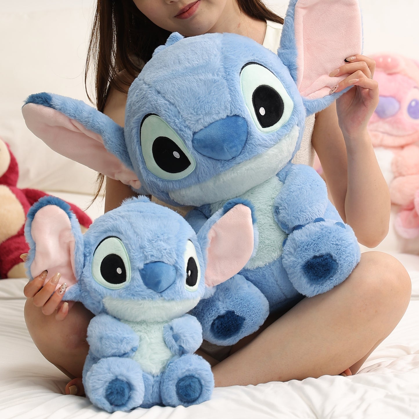 MINISO Stitch Plush Toy - Soft Polyester Blend, Knit Fabric, Cute Holiday Gift Idea, Multiple Sizes Available!