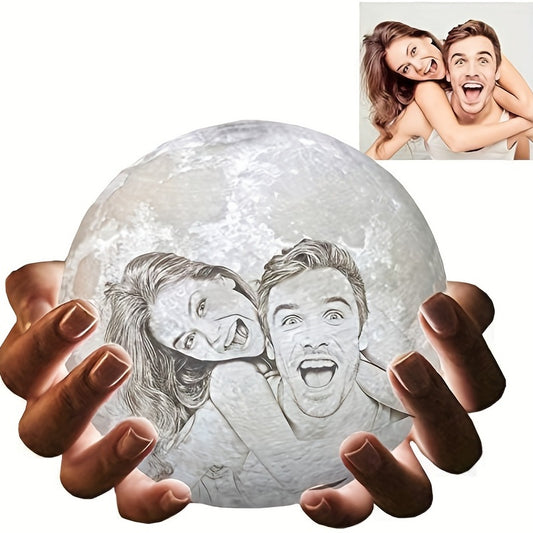 ACED Custom Moon Lamp with Personalized Photo - 128 Colors, Touch & Remote Control, Rechargeable - Perfect Gift for Birthdays, Anniversaries, Valentine' s Day, Mother' s Day, Home Decor, Table Lamp, ACED