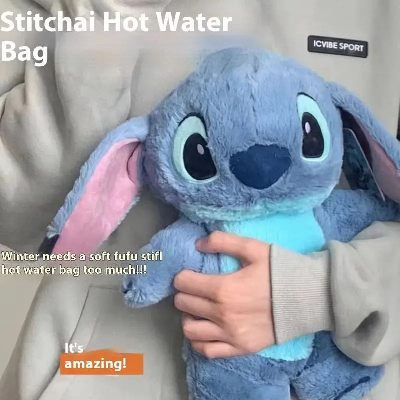 Stitch Disney Anime Winter Extra Large Plush Hot Water Bottle Women's Home Water Filling Hand Warmer Holiday Gift For Girlfriend