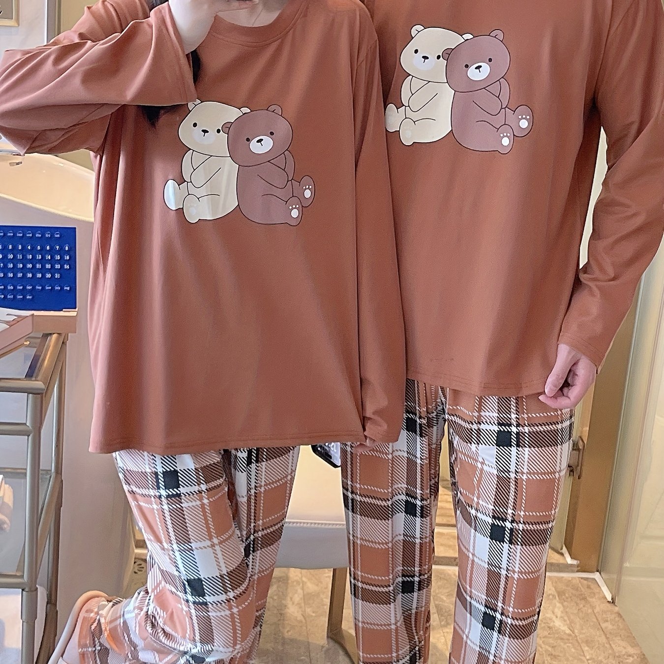 Valentine'S Day Matching Outfits for Couples, a Set of Soft And Comfortable Loungewear with Long Sleeves, Elastic Waist Long Pants, Suitable for All Seasons, Can Be Worn Outside, Casual Wear for Spring And Autumn, Sleepwear S