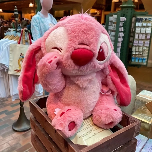 1pc Pink Stitch Plush Toy - Adorable Kawaii Animated Character, Soft Polyester, Perfect for Christmas, Halloween, Birthday, Thanksgiving & Valentine's Day Gifts, Plush Toy