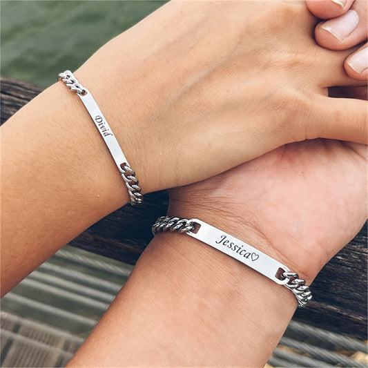 Customized Men's Bracelet, Personalized Couple Bracelet, His and Her Bracelet, Valentine's Bracelet, Boyfriend Gift, Couple Gift, Anniversary Gift