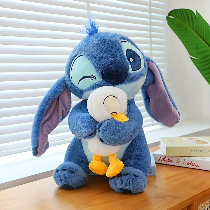 1pc Stitch-themed & Duck Cute Plush Doll, Kawaii Cartoon Design Soft Car Home Room Dorm Office Sofa Desktop Toy Decor Supplies, Ideal Gift for Birthday Halloween Christmas Valentine'S Day