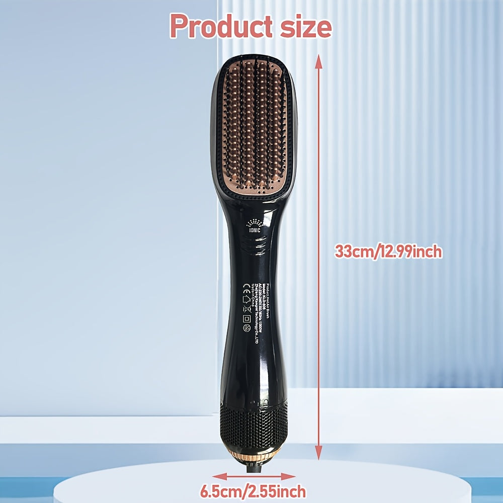 1pc 2-in-1 Hot Air Brush with Detachable Brush Head, 1000W Hair Styling and Drying Tool, 220V European Plug, 3 Temperature Settings, No Battery Required